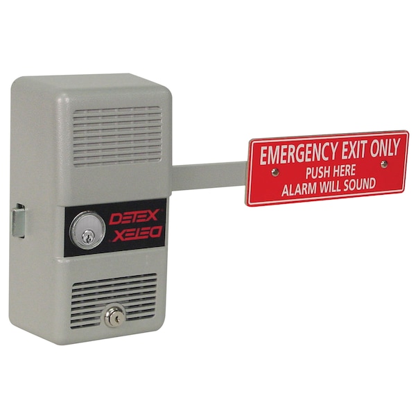 Emergency Exit Alarm Device, RIM Cylinder C Keyway, 36", Gray